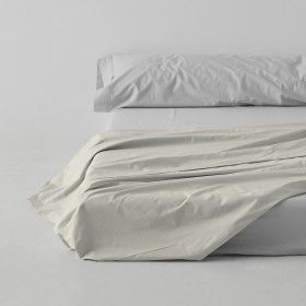 Sábana encimera algodón crema escena de cama