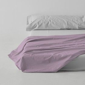 Sábana encimera algodón malva escena de cama