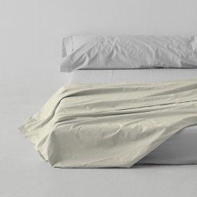 Sábana encimera algodón 200 hilos marfil escena de cama