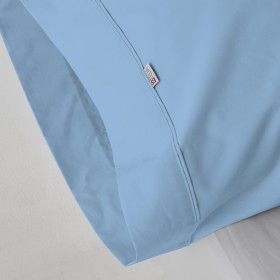 Funda de almohada algodón poliéster azul claro