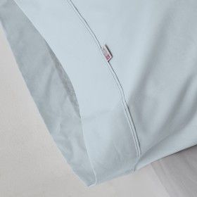 Funda de almohada algodón poliéster azul celeste