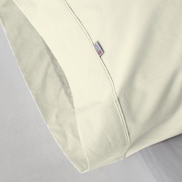 Funda de almohada algodón poliéster crema