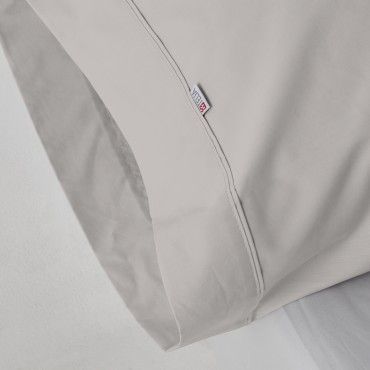 Funda de almohada algodón poliéster plomo