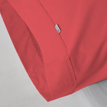 Funda de almohada algodón poliéster rojo