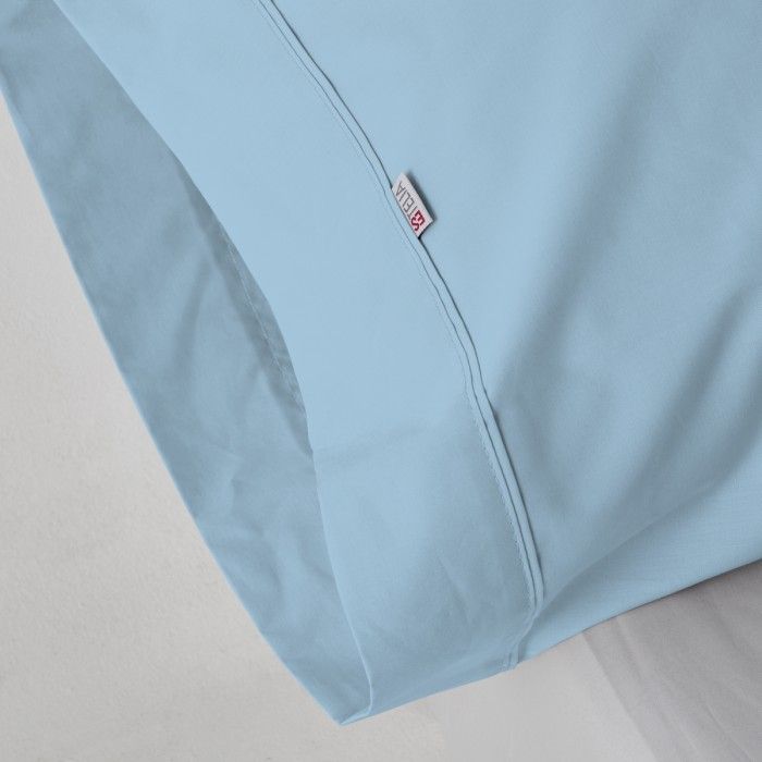 Funda de almohada algodón azul celeste