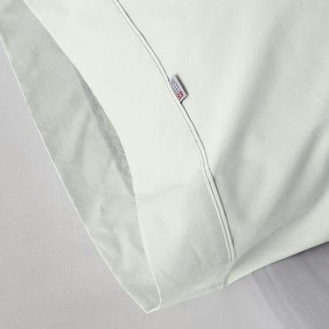 Funda de almohada percal hueso detalle