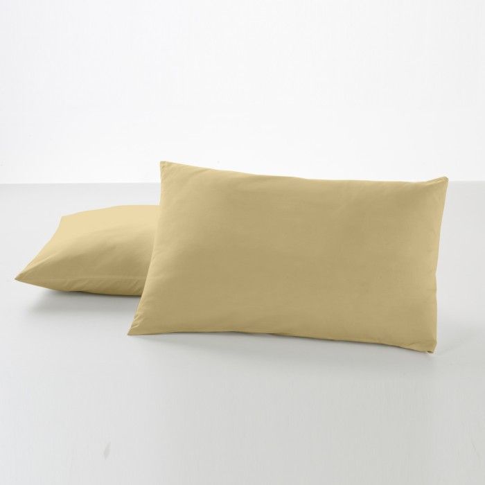 Funda almohada Estelia Colors arena cierre en tapa y solapa