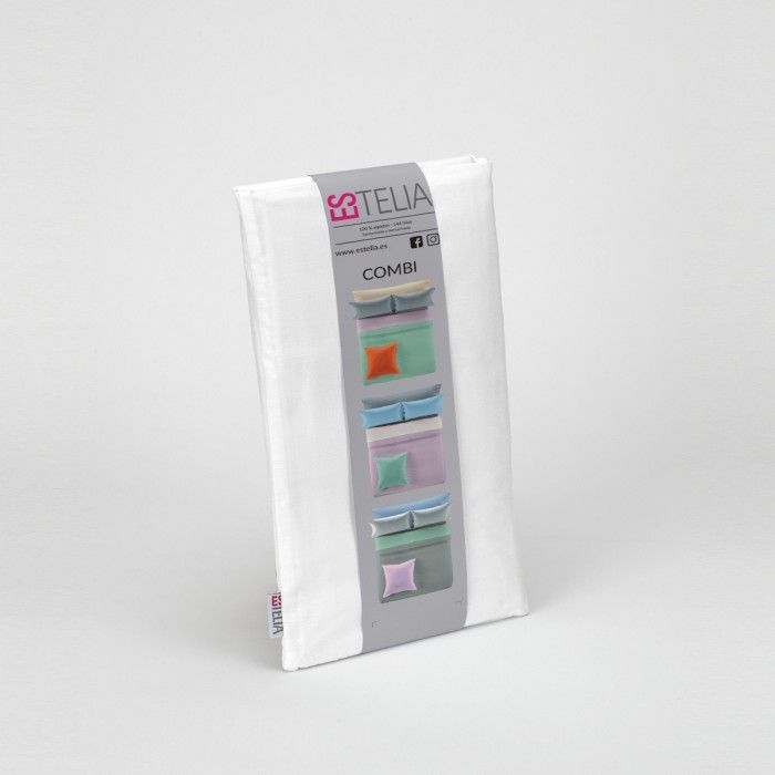 Funda de cojín algodón blanco presentación en bolsa de tela