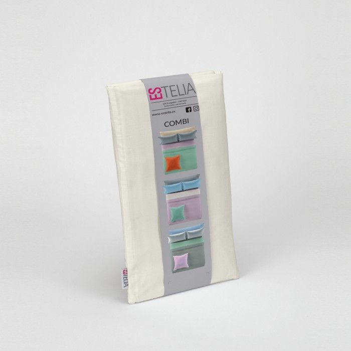 Funda de cojín algodón crema presentación en bolsa de tela