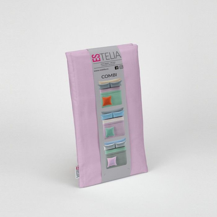 Funda de cojín algodón malva presentación en bolsa de tela