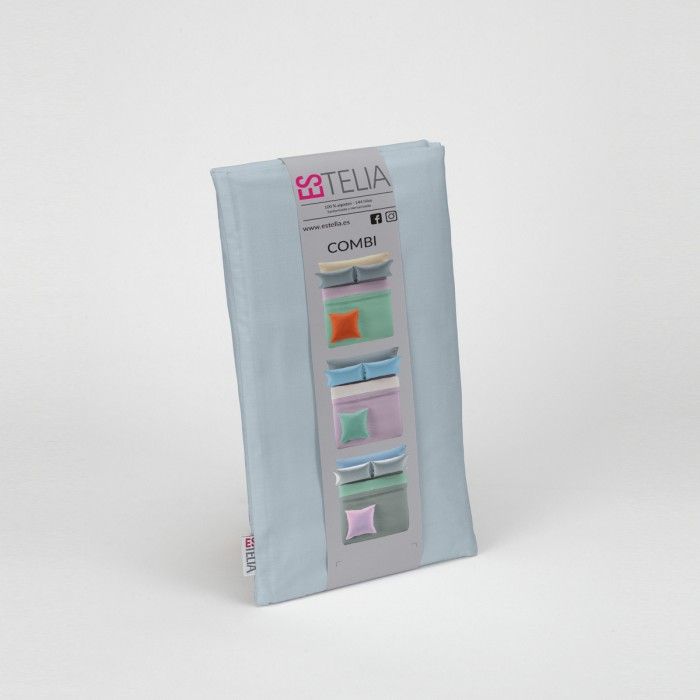 Funda de cojín algodón plata presentación en bolsa de tela