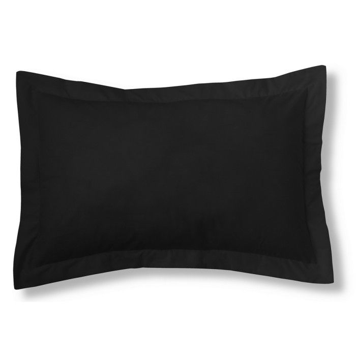 Funda de cojín 50-50 negro cojín 50x75 con pestaña
