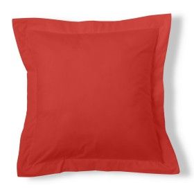 Funda de cojín 50-50 rojo amapola cojín 55x55 con pestaña