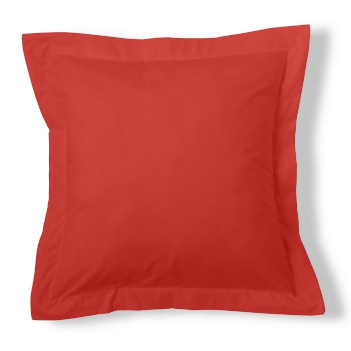 Funda de cojín 50-50 rojo amapola cojín 55x55 con pestaña