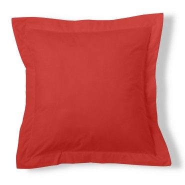Funda de cojín 50-50 rojo amapola cojín 55x55 con pestaña