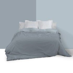 Funda nórdica reversible algodón acero-plata vista frontal anverso