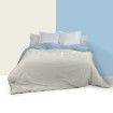 Funda nórdica reversible algodón crema-azul celeste vista frontal anverso