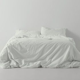 Funda nórdica lisa percal hueso vista frontal