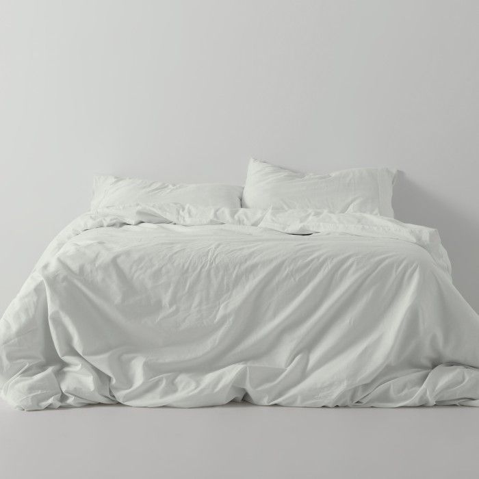 Funda nórdica lisa percal hueso vista frontal