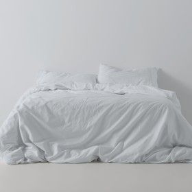 Funda nórdica lisa percal perla vista frontal