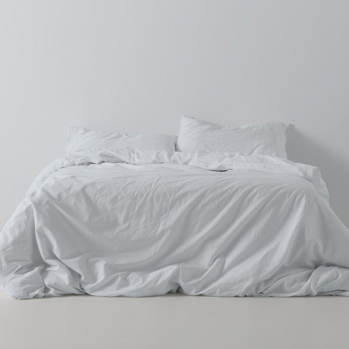 Funda nórdica lisa percal perla vista frontal