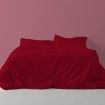 Funda nórdica lisa algodón poliéster burdeos vista frontal