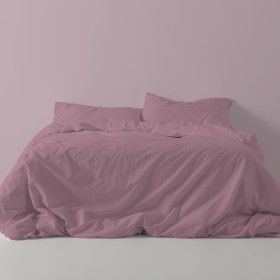 Funda nórdica lisa algodón poliéster cuarzo vista frontal