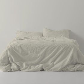 Funda nórdica lisa algodón poliéster piedra vista frontal