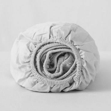 Sábana bajera ajustable de algodón orgánico color blanco - Qutun - Imagen de producto