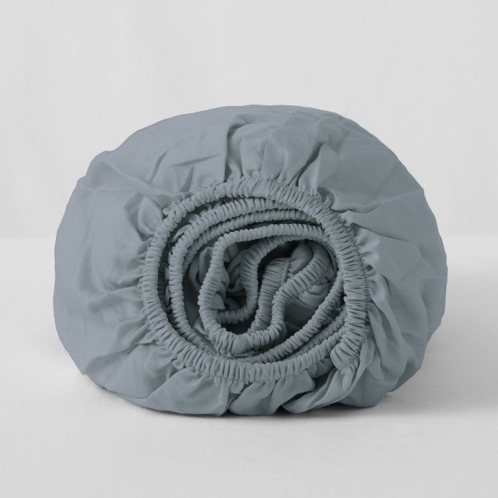 Sábana bajera ajustable de algodón orgánico color ceniza - Qutun - Imagen del producto