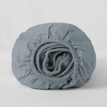 Sábana bajera ajustable de algodón orgánico color ceniza - Qutun - Imagen del producto