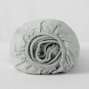 Sábana bajera ajustable de algodón orgánico color perla - Qutun - Imagen del producto