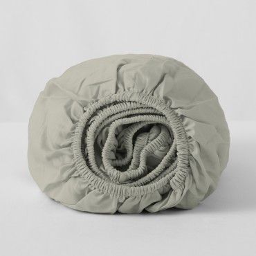 Sábana bajera ajustable de algodón orgánico color topo - Qutun - Imagen del producto