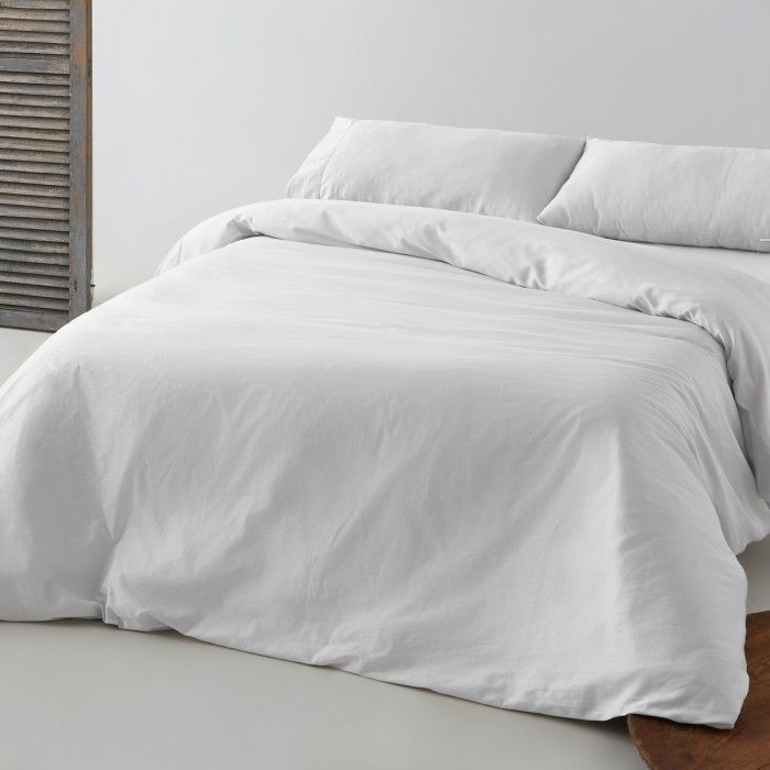 Funda nórdica de algodón orgánico color blanco - Qutun - Escena de cama
