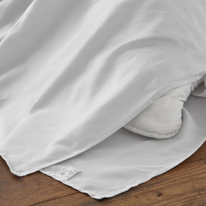 Funda nórdica de algodón orgánico color blanco - Qutun - Cierre en tapa y solapa