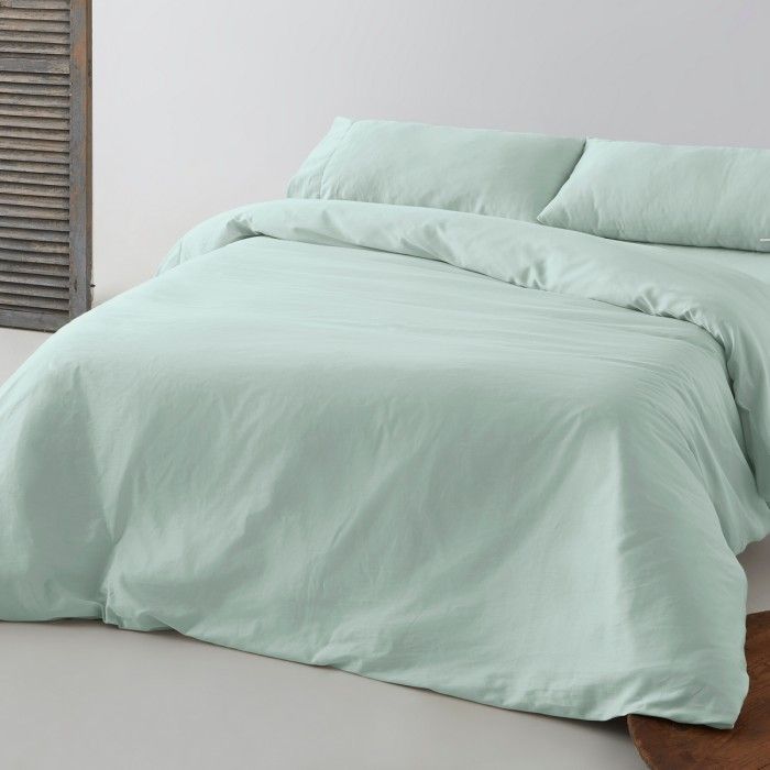 Funda nórdica de algodón orgánico color hielo - Qutun - Escena de cama