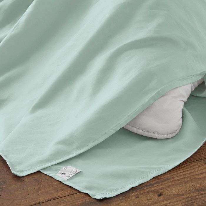 Funda nórdica de algodón orgánico color hielo - Qutun - Cierre en tapa y solapa