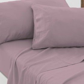 Funda almohada algodón orgánico con doble pespunte color néctar - Qutun - Aproximación