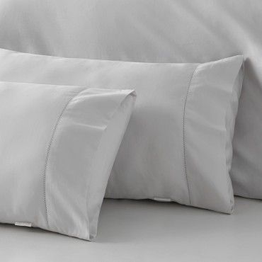 Funda almohada algodón orgánico con vainica color blanco - Qutun - Detalle de la vainica