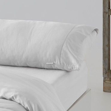 Funda almohada algodón orgánico con vainica color blanco - Qutun - Aproximación