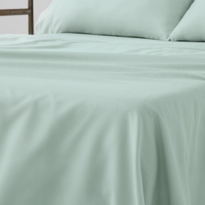 Juego de sábanas algodón orgánico con vainica color hielo - Qutun - Detalle encimera
