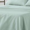 Juego de sábanas algodón orgánico con vainica color hielo - Qutun - Detalle encimera