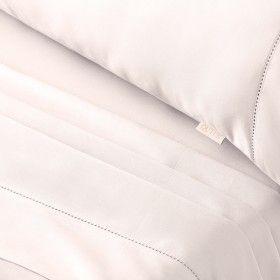 Juego de sábanas algodón orgánico con vainica color rosa - Qutun - Detalle vainica