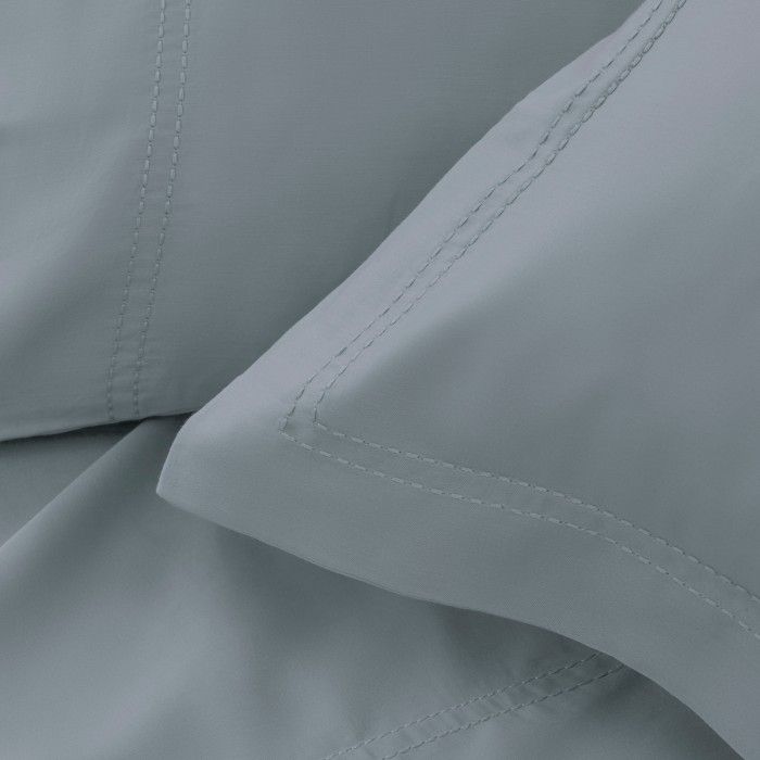 Funda de cojín algodón orgánico con doble pespunte color ceniza - Qutun - Detalle