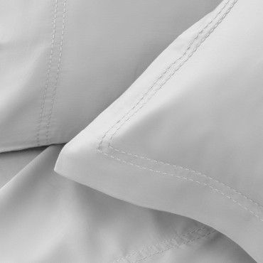 Funda de cojín algodón orgánico con doble pespunte color blanco - Qutun - Detalle