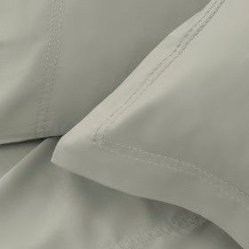 Funda de cojín algodón orgánico con doble pespunte color topo - Qutun - Detalle