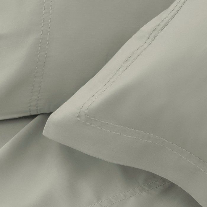 Funda de cojín algodón orgánico con doble pespunte color topo - Qutun - Detalle