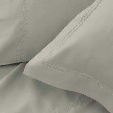 Funda de cojín algodón orgánico con doble pespunte color topo - Qutun - Detalle