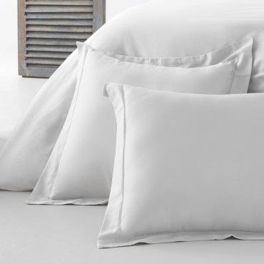 Funda de cojín algodón orgánico con vainica color blanco - Qutun - Imagen del producto