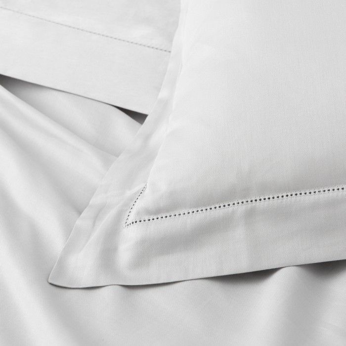 Funda de cojín algodón orgánico con vainica color blanco - Qutun - Detalle